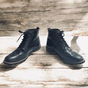 Jeffrey Tyler Black Leather Wingtip
Brogue Boots Men's 10.5 Dress Combat
Style